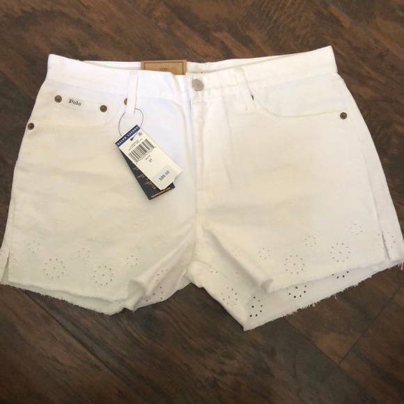 Polo Ralph Lauren Pants - Polo white denim shorts